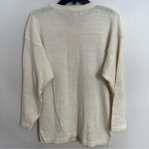 Vintage Victoria‎ Harbour White Sweater Sz L Sequin Bead Embellished WINE GRAPES - Picture 7 of 7